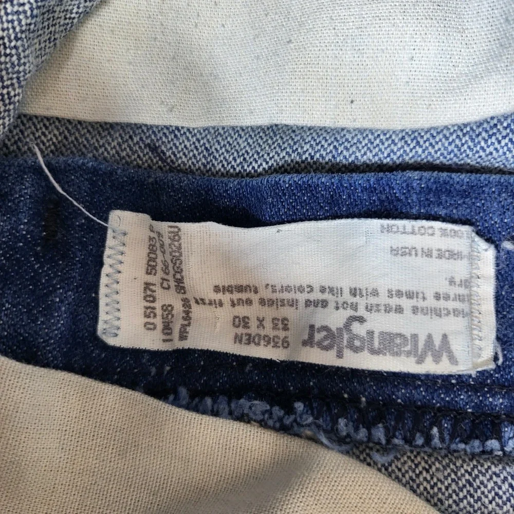 Vintage Wrangler Jeans‎ Straight Leg Blue Mens Size 33x30 Fits 30x28 USA Made